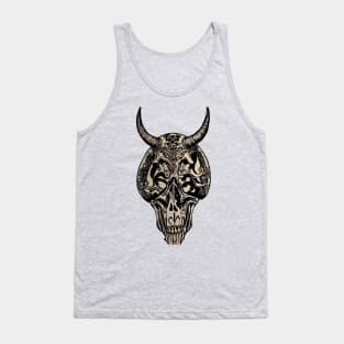 Tribal Tattoo Bulls Skull Tank Top